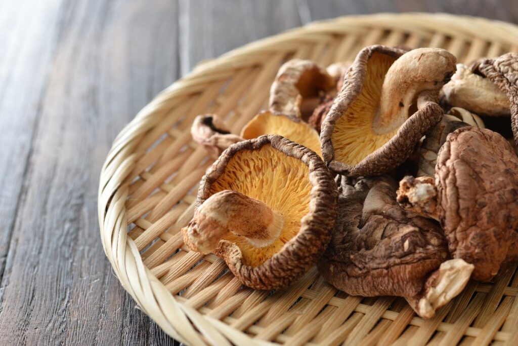 shiitake mushrooms on a table
