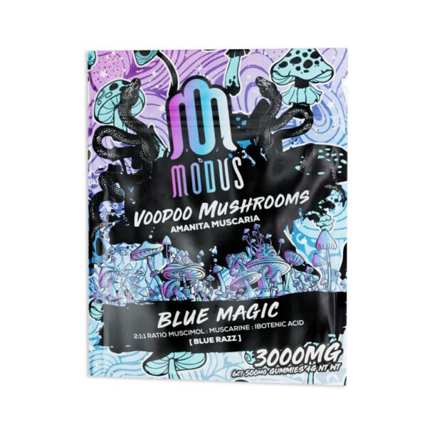 modus voodoo mushroom gummies amanita muscaria 3000mg 6pc blue magic