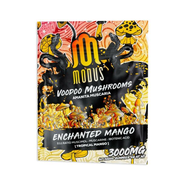 modus voodoo mushroom gummies amanita muscaria 3000mg 6pc - enchanted mango.