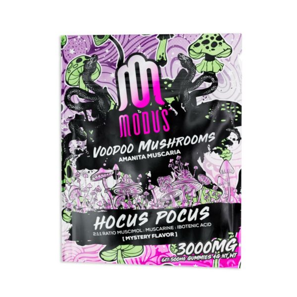 modus voodoo mushroom gummies amanita muscaria 3000mg 6pc - magical voodoo mushrooms hocus pocus flavor