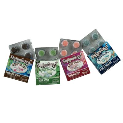 a package of four different flavors of shrumfuzed nootropic mushroom gummies 4 piece.
