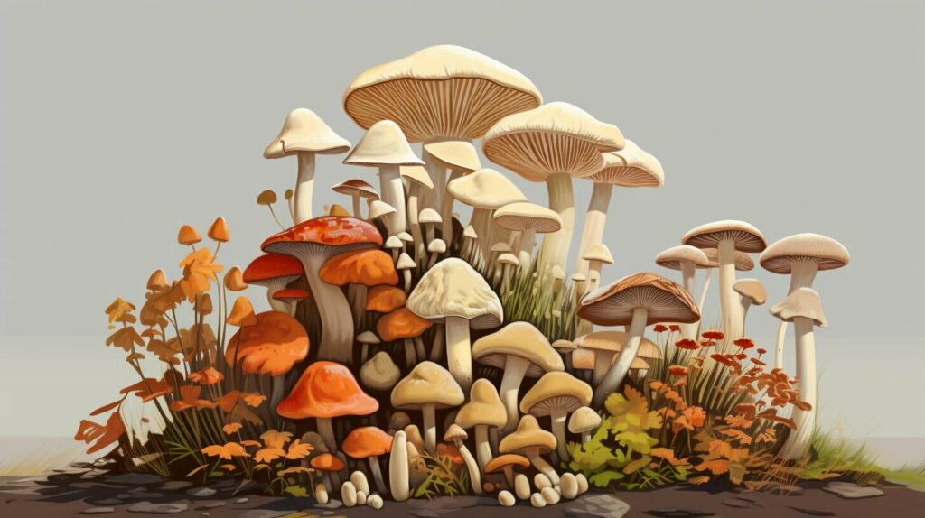 wild mushrooms in yards