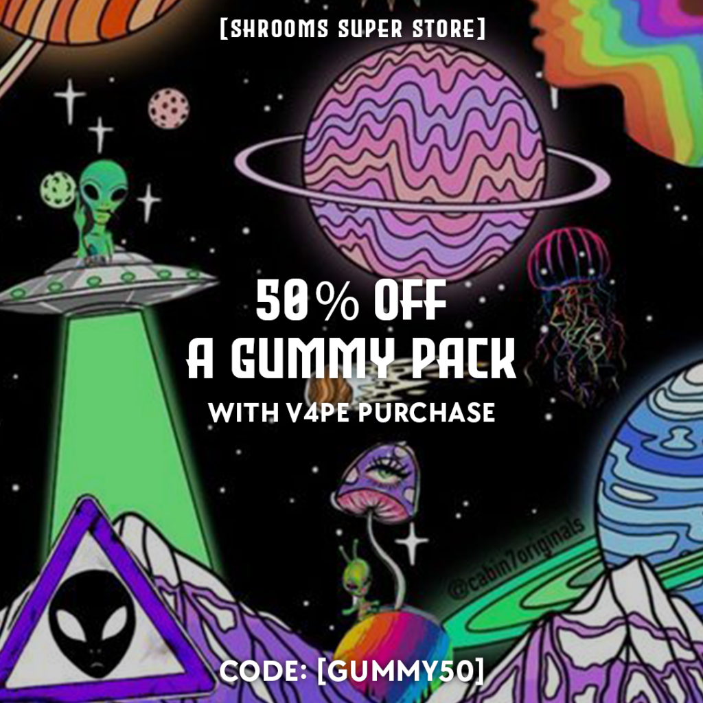 50% off gummy pack with hip hop purchase for home delivery.