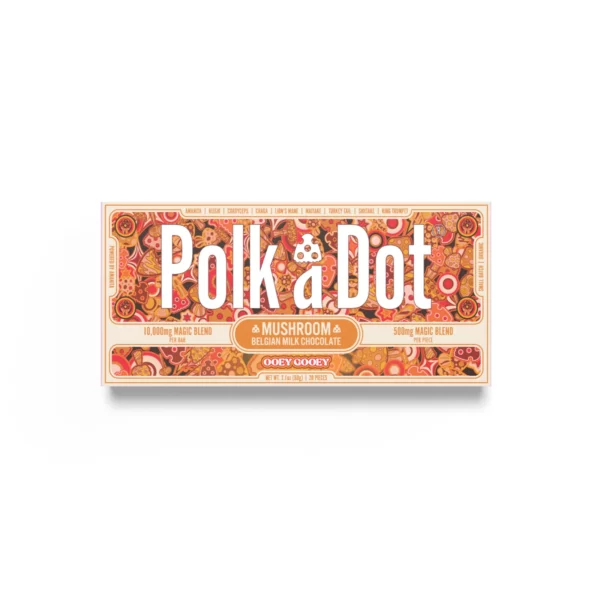 a polk a dot x urb mushroom chocolate bars 10000mg 20pc box.