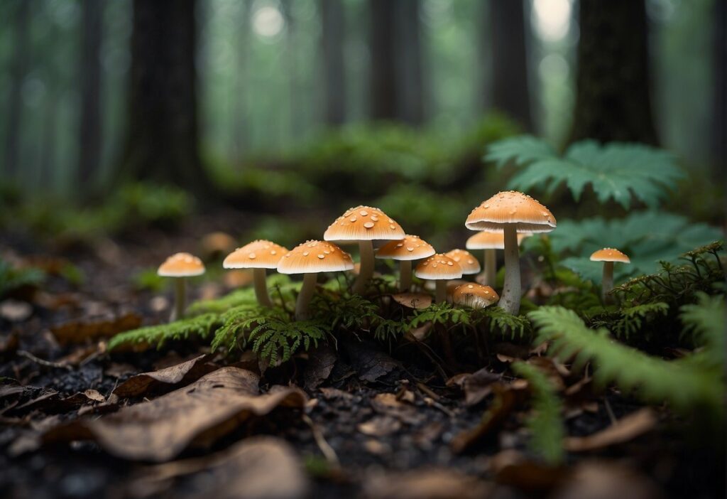a group of shrooms growing in the woods with a limited shelf life and requiring proper storage.