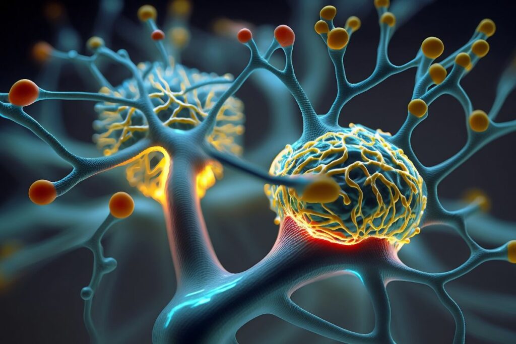 a 3d image of a neuron showcasing its intricate structure and connections, offering valuable insights into the complex workings of the nervous system.