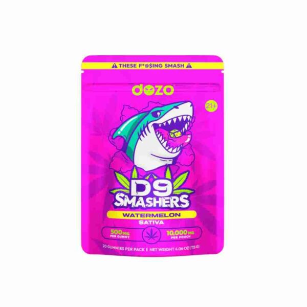 dozo d9 smashers 10000mg 20pcs is a cbd product that packs a powerful punch with its 10000mg potency. each package contains 20pcs of these high-strength cbd smashers.