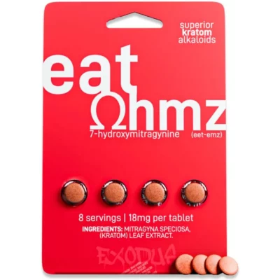 exodus eat ohmz 7 hydroxymitragynine tablets 4pc front.