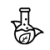 a monochrome picture of a beaker on a dark background, without any mushrooms.